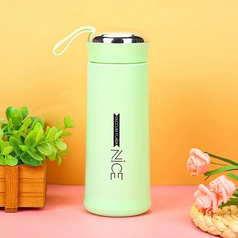 Wholesale outdoor travel cup with lid double-layer high-quality promotional gift with Custom logo glass portable water bottle