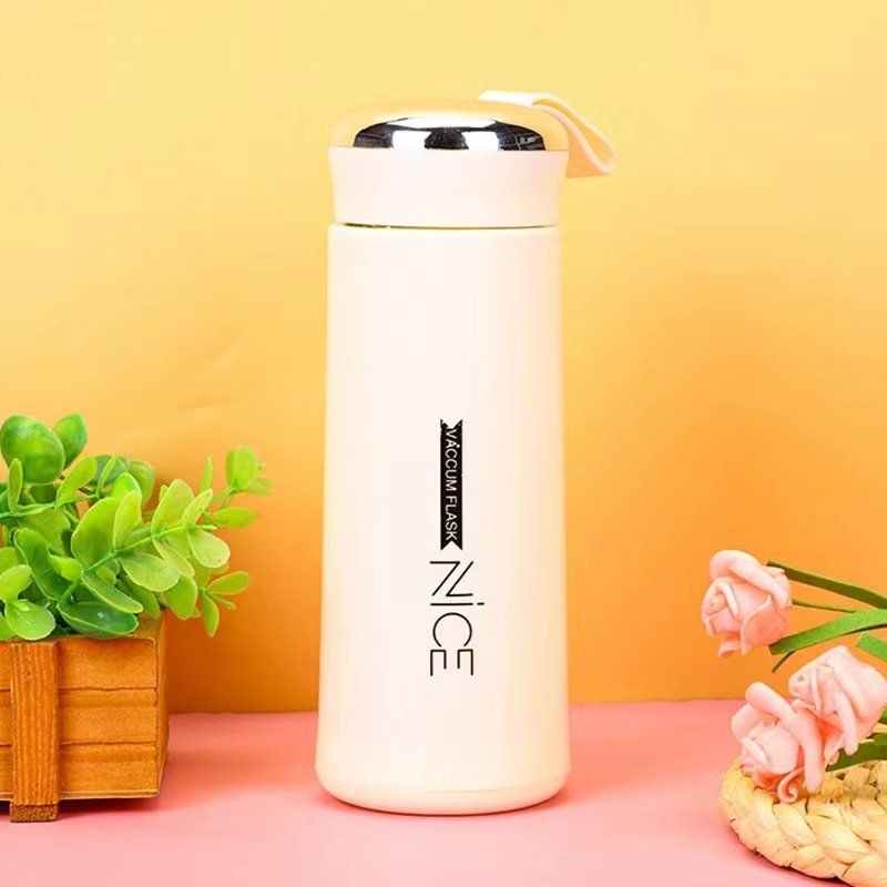 Wholesale outdoor travel cup with lid double-layer high-quality promotional gift with Custom logo glass portable water bottle