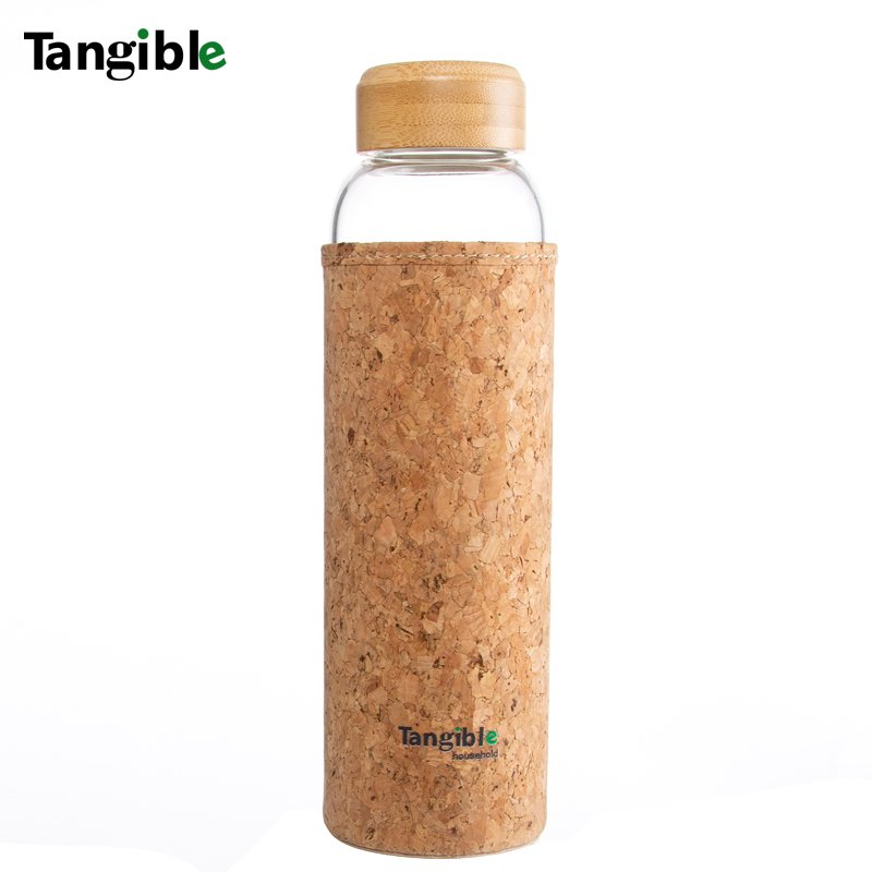 Custom Wholesale High Borosilicate Glass Bottle Bamboo Lid and Silicone Sleeve Glass Water Bottle with Wooden Bamboo Lids