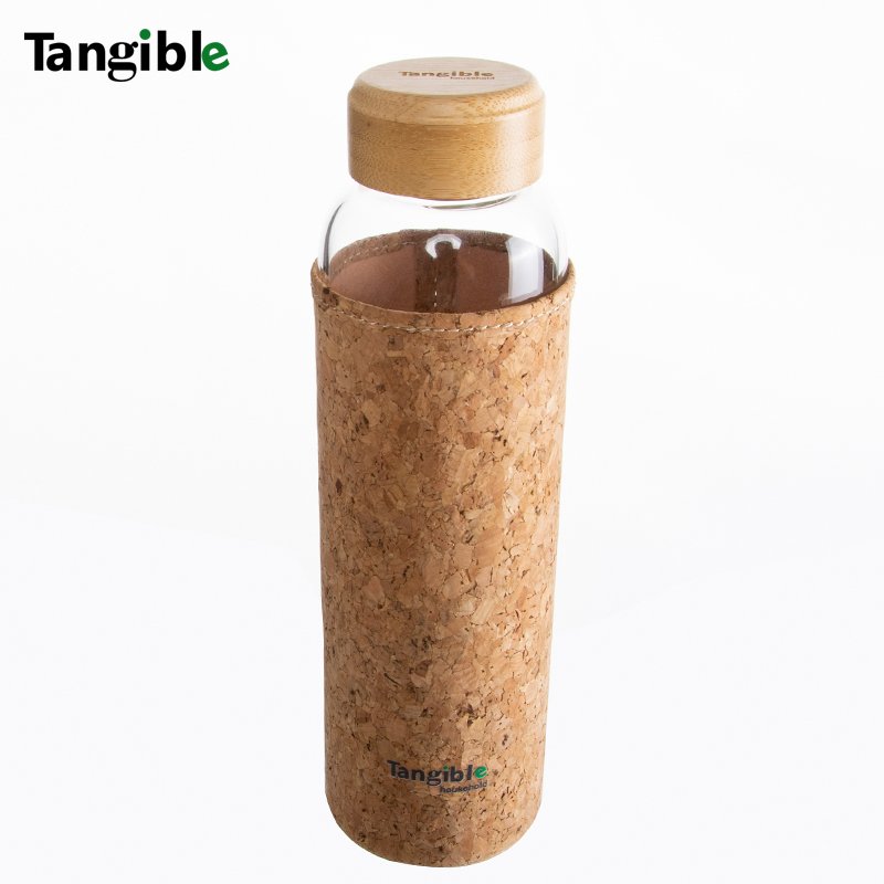 Custom Wholesale High Borosilicate Glass Bottle Bamboo Lid and Silicone Sleeve Glass Water Bottle with Wooden Bamboo Lids