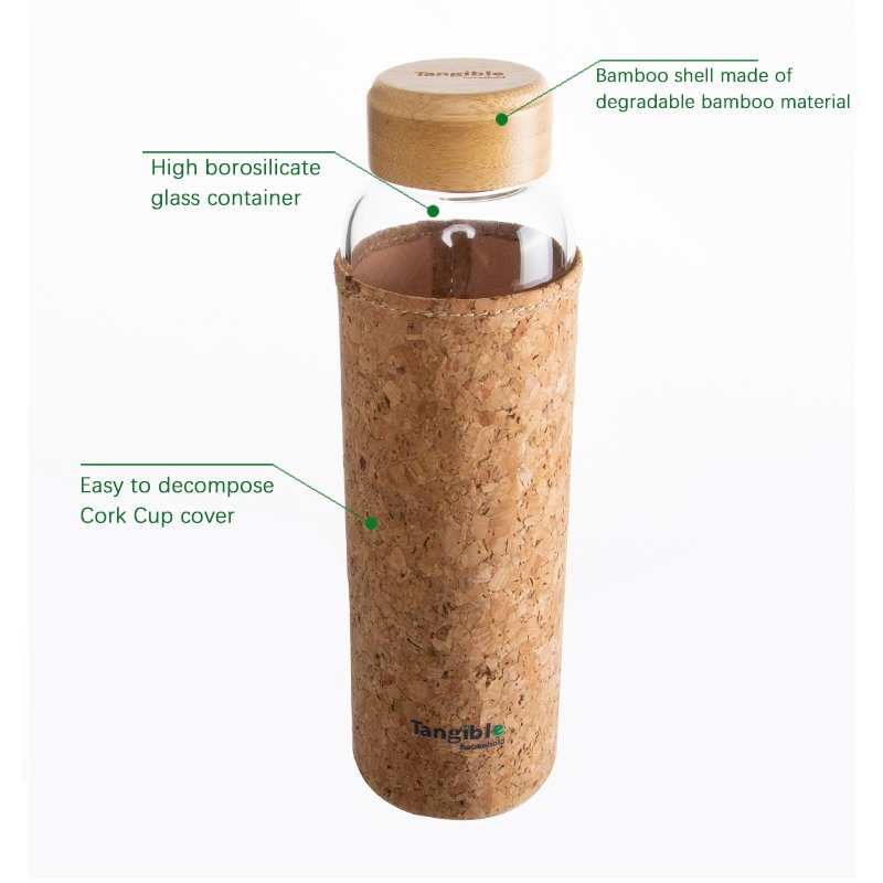 Custom Wholesale High Borosilicate Glass Bottle Bamboo Lid and Silicone Sleeve Glass Water Bottle with Wooden Bamboo Lids