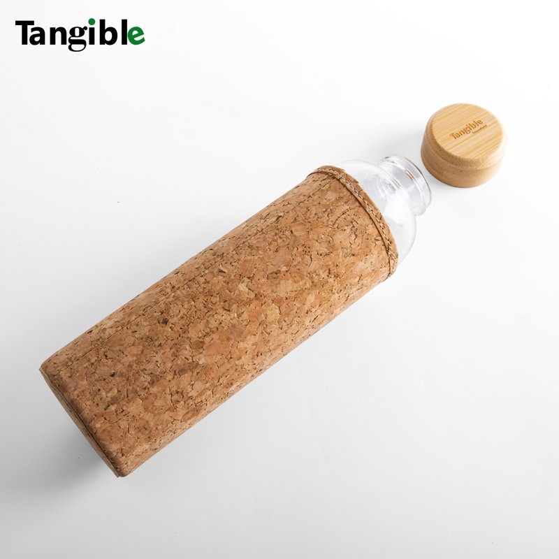 Custom Wholesale High Borosilicate Glass Bottle Bamboo Lid and Silicone Sleeve Glass Water Bottle with Wooden Bamboo Lids
