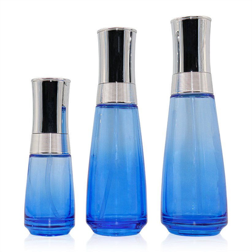 wholesale luxury 30ml 50ml 100ml square round spray cap empty refill color glass bottle perfume bottle with packing