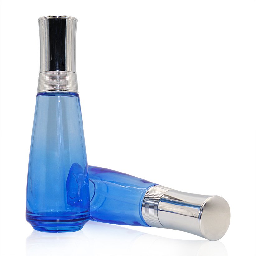 wholesale luxury 30ml 50ml 100ml square round spray cap empty refill color glass bottle perfume bottle with packing
