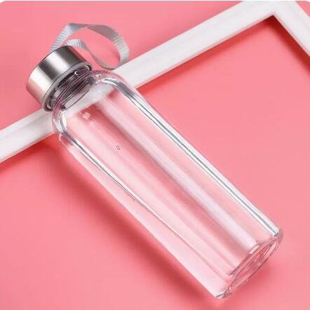 High quality transparent Glass bottle with water