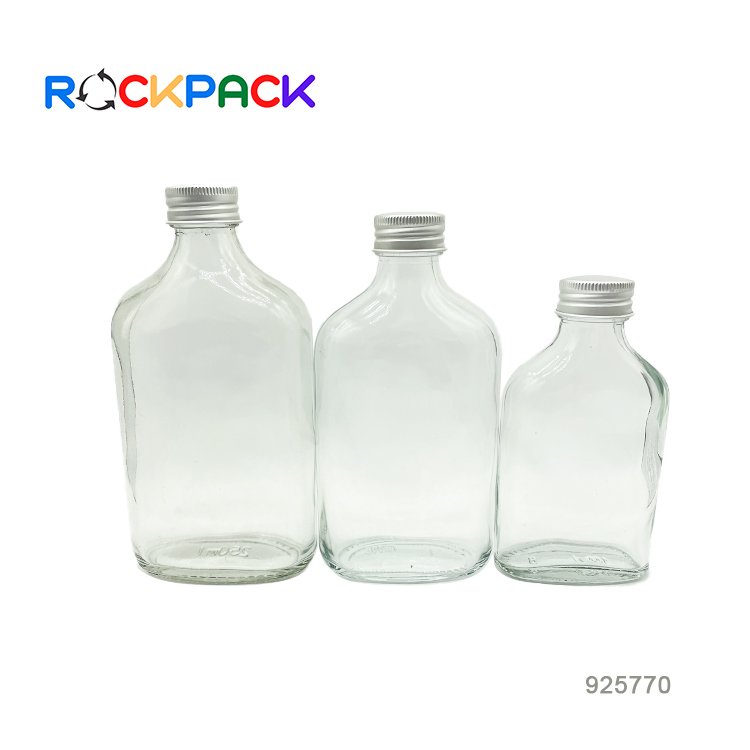 100ml 200ml 250ml 8oz Glass milk beverage whisky glass bottle with metal cap