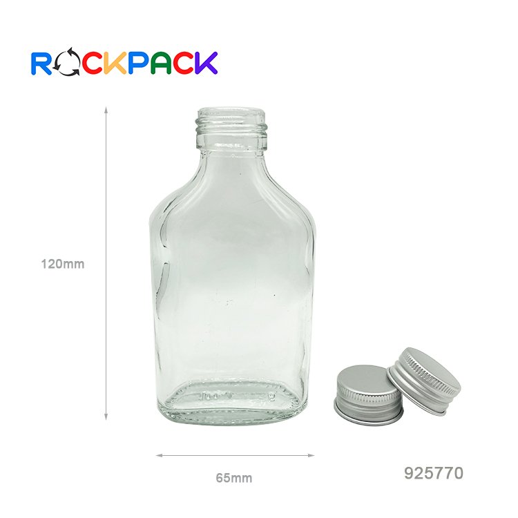 100ml 200ml 250ml 8oz Glass milk beverage whisky glass bottle with metal cap