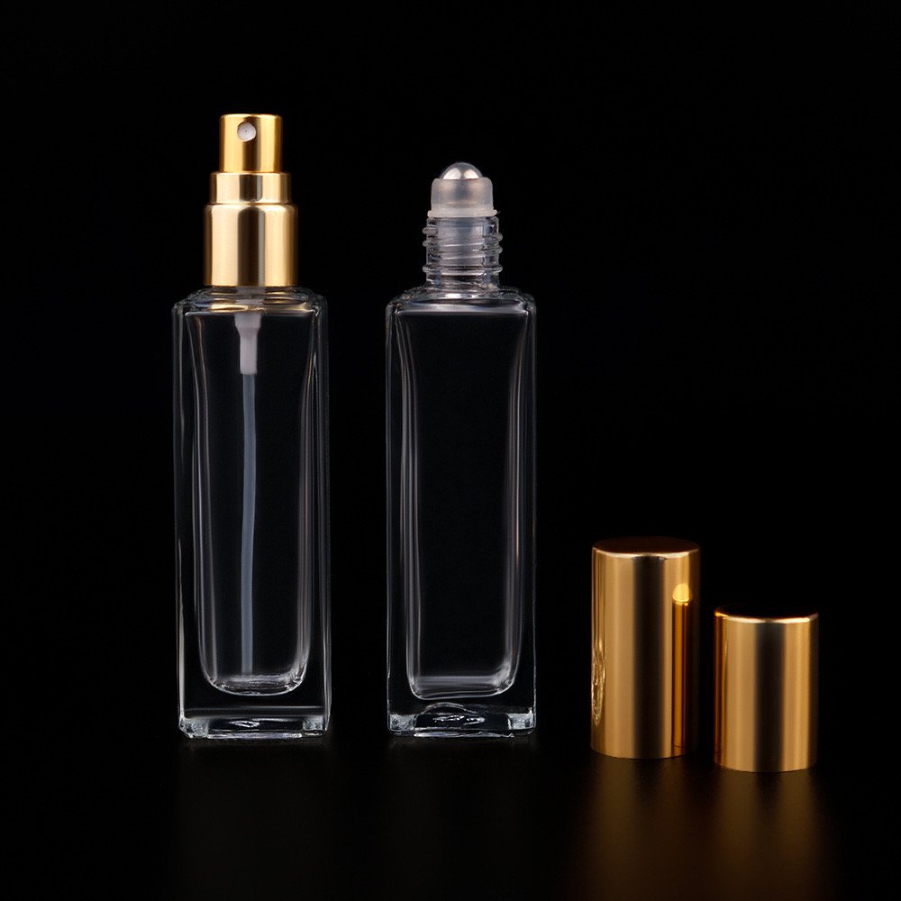 3ml 5ml 10ml 20ml 30ml Portable Roll On Square Glass Essential Oil Perfume Roller Ball Glass Bottle