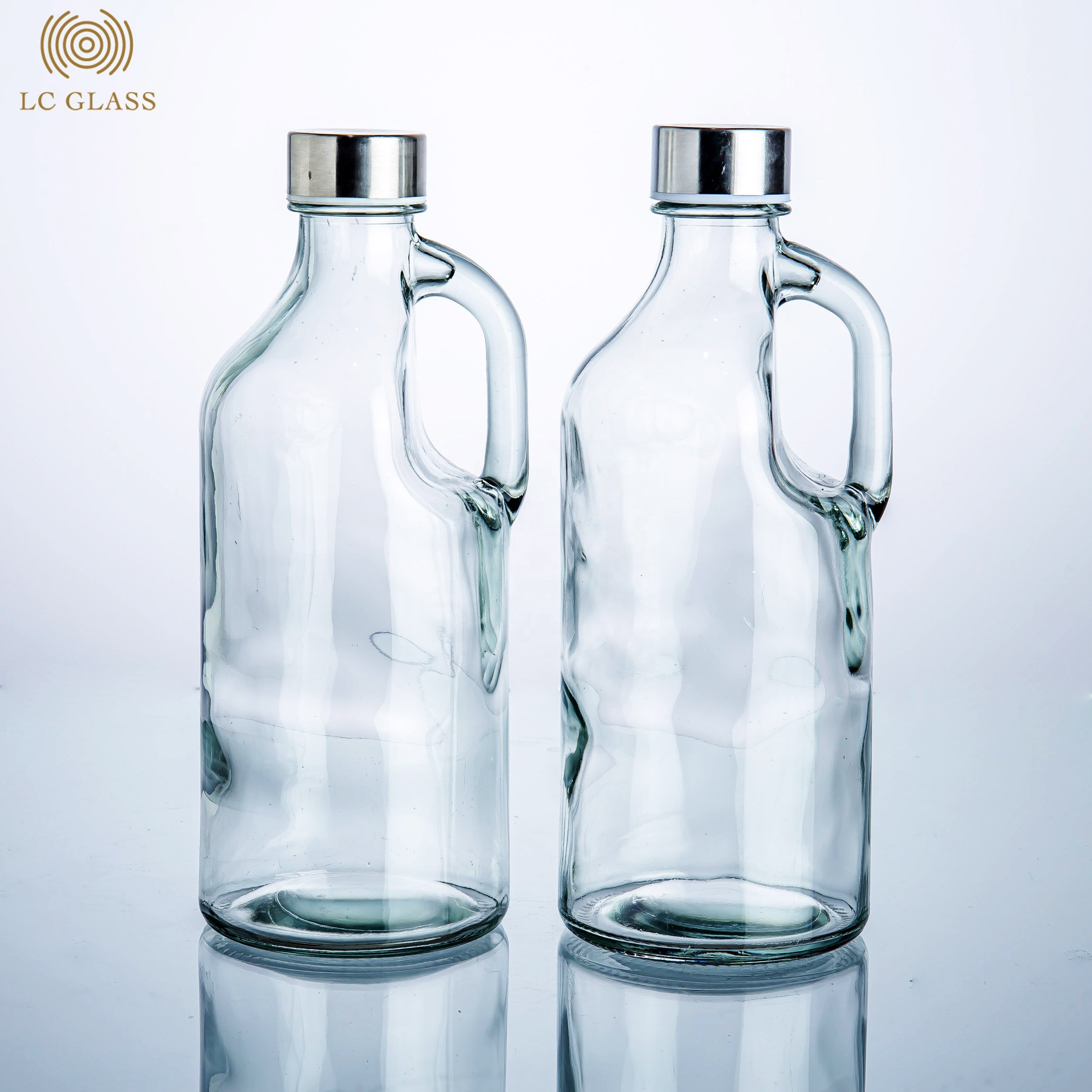 Wholesale cheap milk glass bottle 1 liter with metal lid