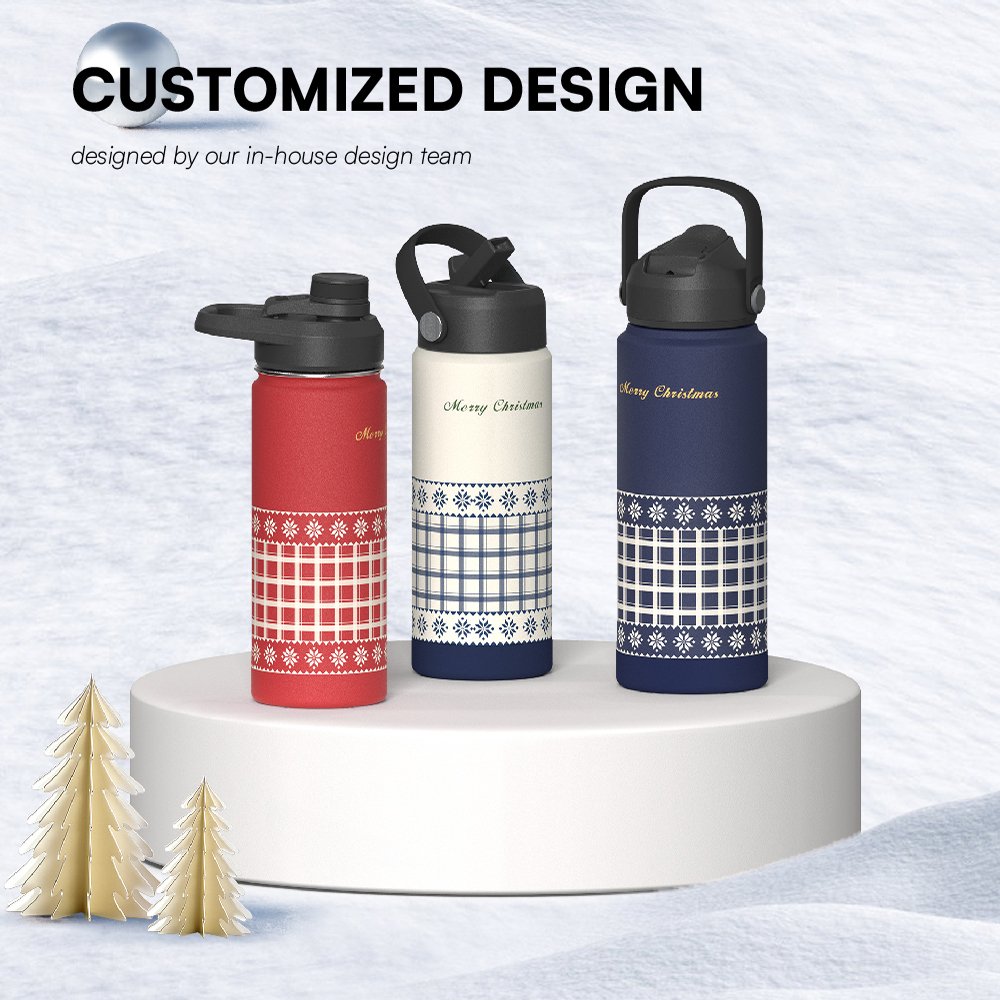 Holiday Gift Vacuum Flask Insulated Hot And Cold 304 Stainless Steel Water Bottle With Logo