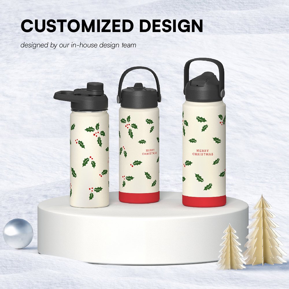 Holiday Gift Vacuum Flask Insulated Hot And Cold 304 Stainless Steel Water Bottle With Logo