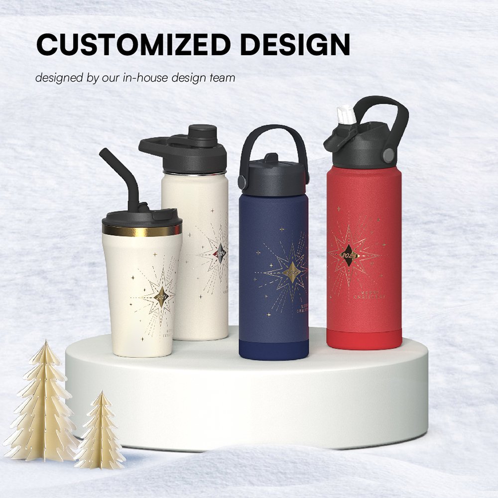 Holiday Gift Vacuum Flask Insulated Hot And Cold 304 Stainless Steel Water Bottle With Logo