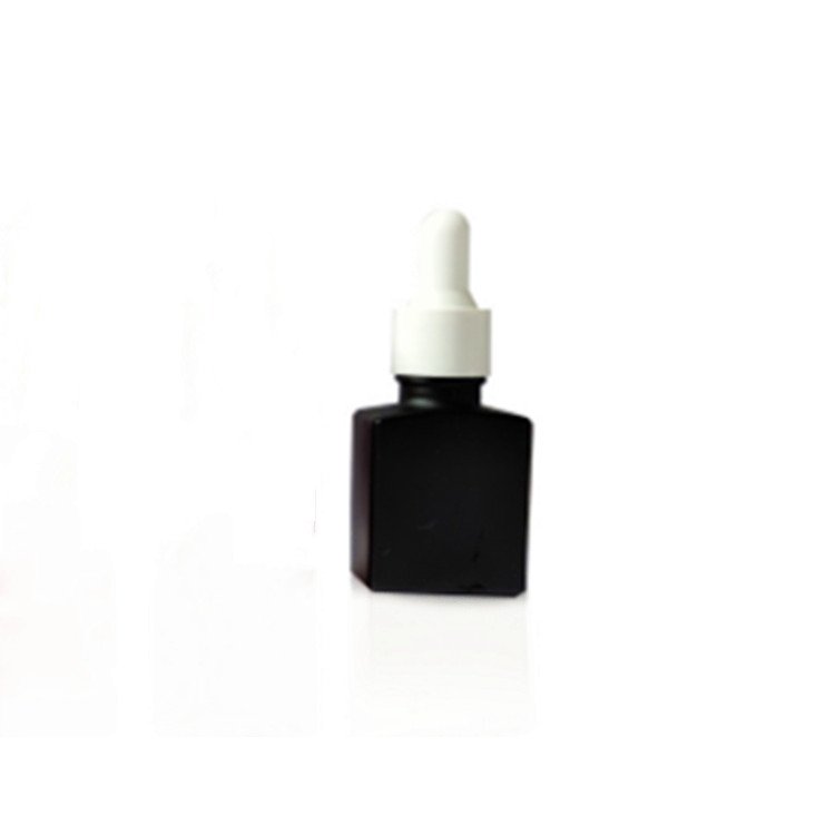 refillable 30ml 50ml square frosted glass dropper bottle with pipette for essential oil