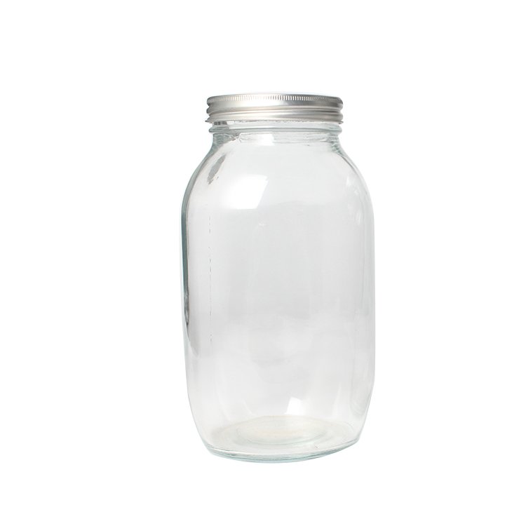 Clear Wide Mouth Mason Jars Storage Jars Kitchen Storage Bottles & Jars Litre Glass Logo CLASSIC Handmade Customized with Lid 1