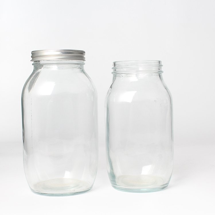 Clear Wide Mouth Mason Jars Storage Jars Kitchen Storage Bottles & Jars Litre Glass Logo CLASSIC Handmade Customized with Lid 1