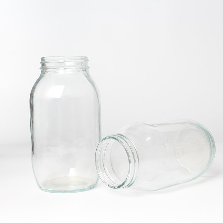 Clear Wide Mouth Mason Jars Storage Jars Kitchen Storage Bottles & Jars Litre Glass Logo CLASSIC Handmade Customized with Lid 1
