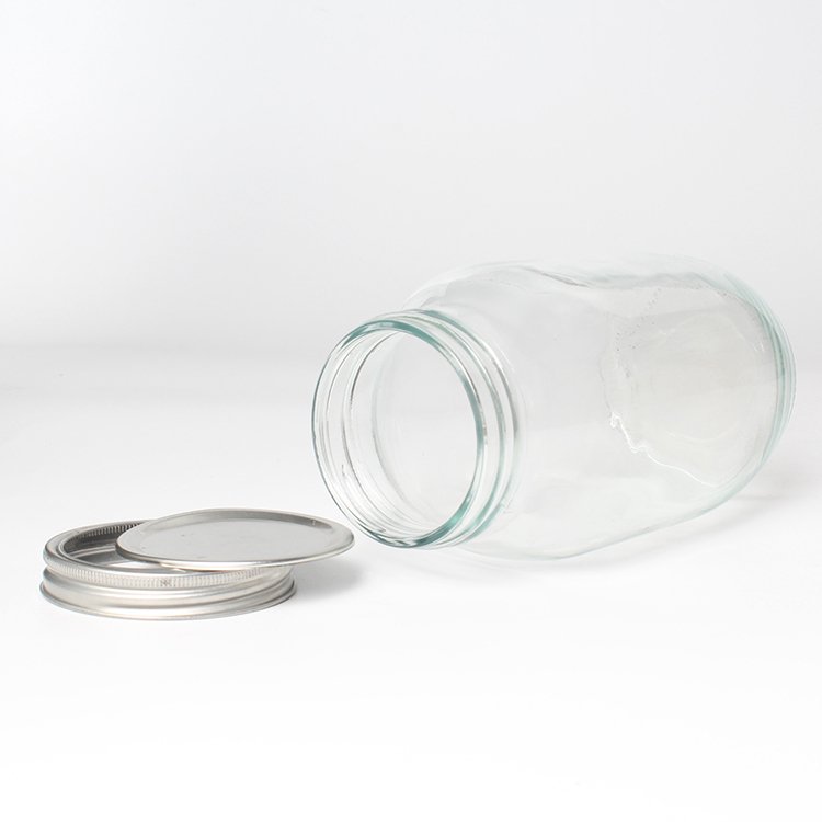 Clear Wide Mouth Mason Jars Storage Jars Kitchen Storage Bottles & Jars Litre Glass Logo CLASSIC Handmade Customized with Lid 1