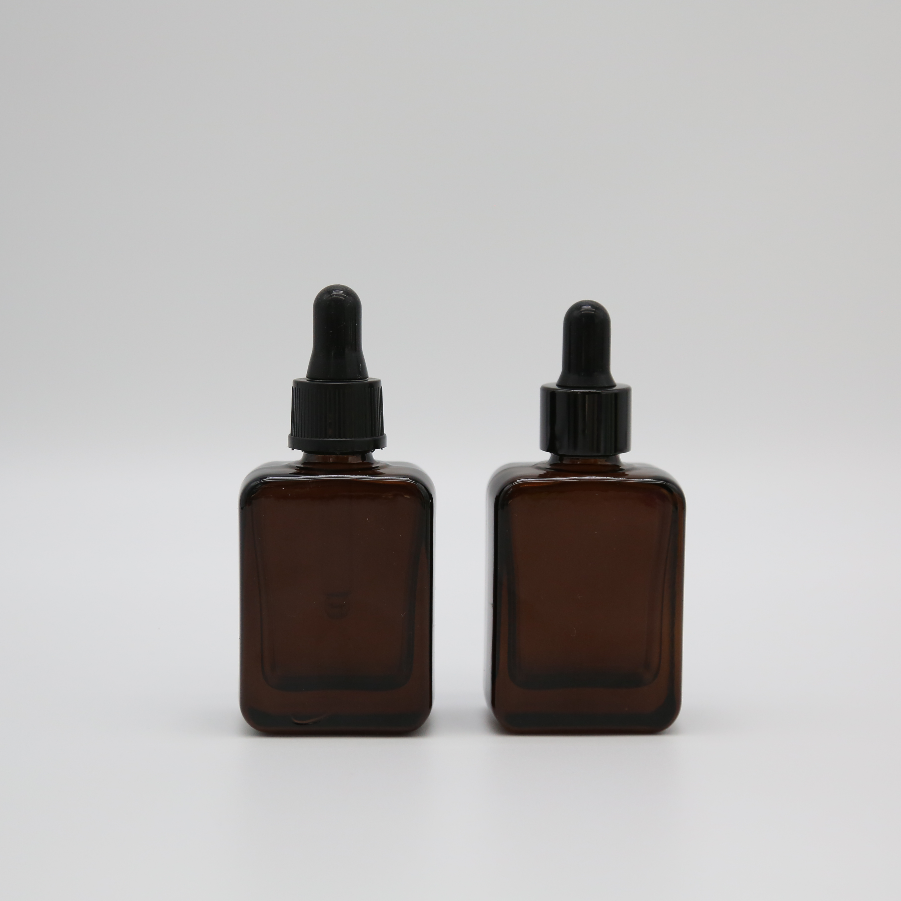 Good Quality 12ml Amber Square Glass Dropper Bottle For Essential Oil Serum Made In China