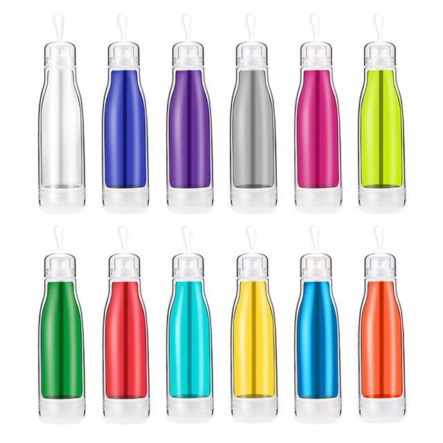 High Quality Double Wall Clear Tritan Sports Glass Bottle For Water
