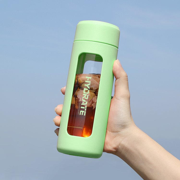 Wholesale Travel Outdoor Water Bottles Best Selling Products 380ml Custom Clear Borosilicate Glass Water Bottle