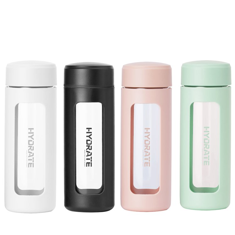 Wholesale Travel Outdoor Water Bottles Best Selling Products 380ml Custom Clear Borosilicate Glass Water Bottle