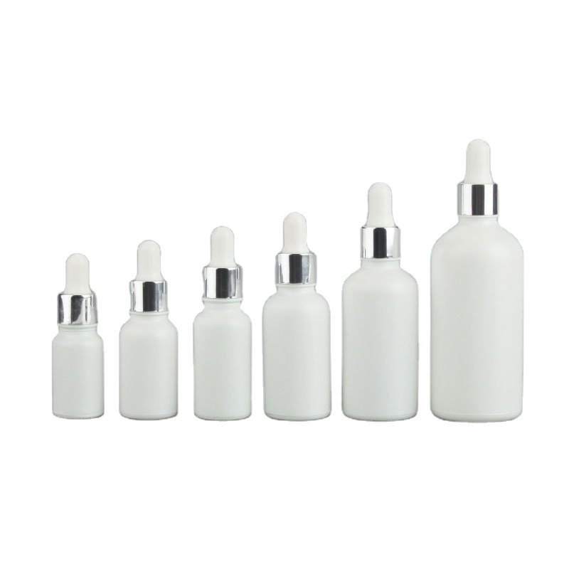 5ml 10ml 15ml 20ml 30ml 50ml 100ml Empty Essential Oil Eye White Porcelain Glossy Glass Dropper Bottle With Pipette Gold Lid