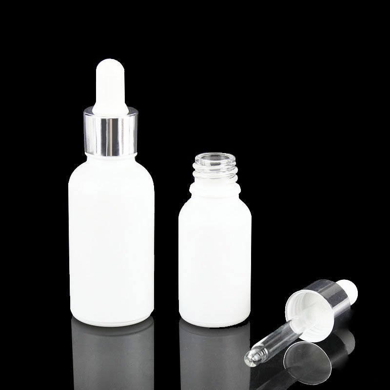 5ml 10ml 15ml 20ml 30ml 50ml 100ml Empty Essential Oil Eye White Porcelain Glossy Glass Dropper Bottle With Pipette Gold Lid