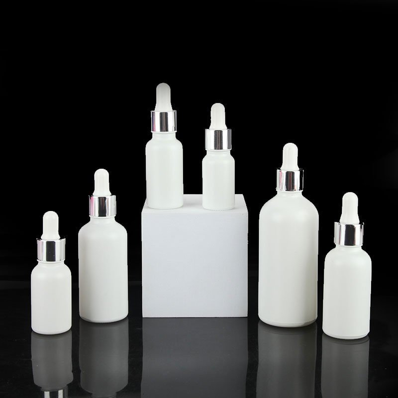 5ml 10ml 15ml 20ml 30ml 50ml 100ml Empty Essential Oil Eye White Porcelain Glossy Glass Dropper Bottle With Pipette Gold Lid