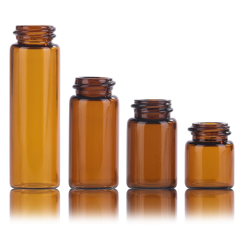 Capacity 1ml 2 ml 3 ml Liquid Sample Packaging Amber Glass Bottles Vials With Black Screw Cap
