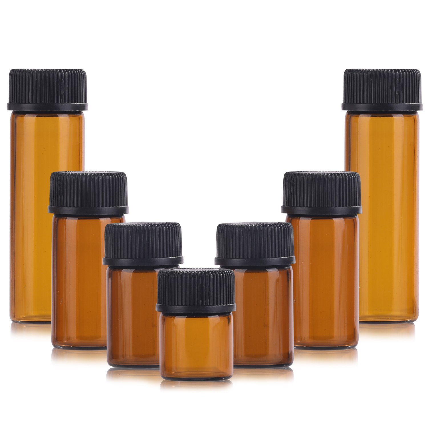 Capacity 1ml 2 ml 3 ml Liquid Sample Packaging Amber Glass Bottles Vials With Black Screw Cap