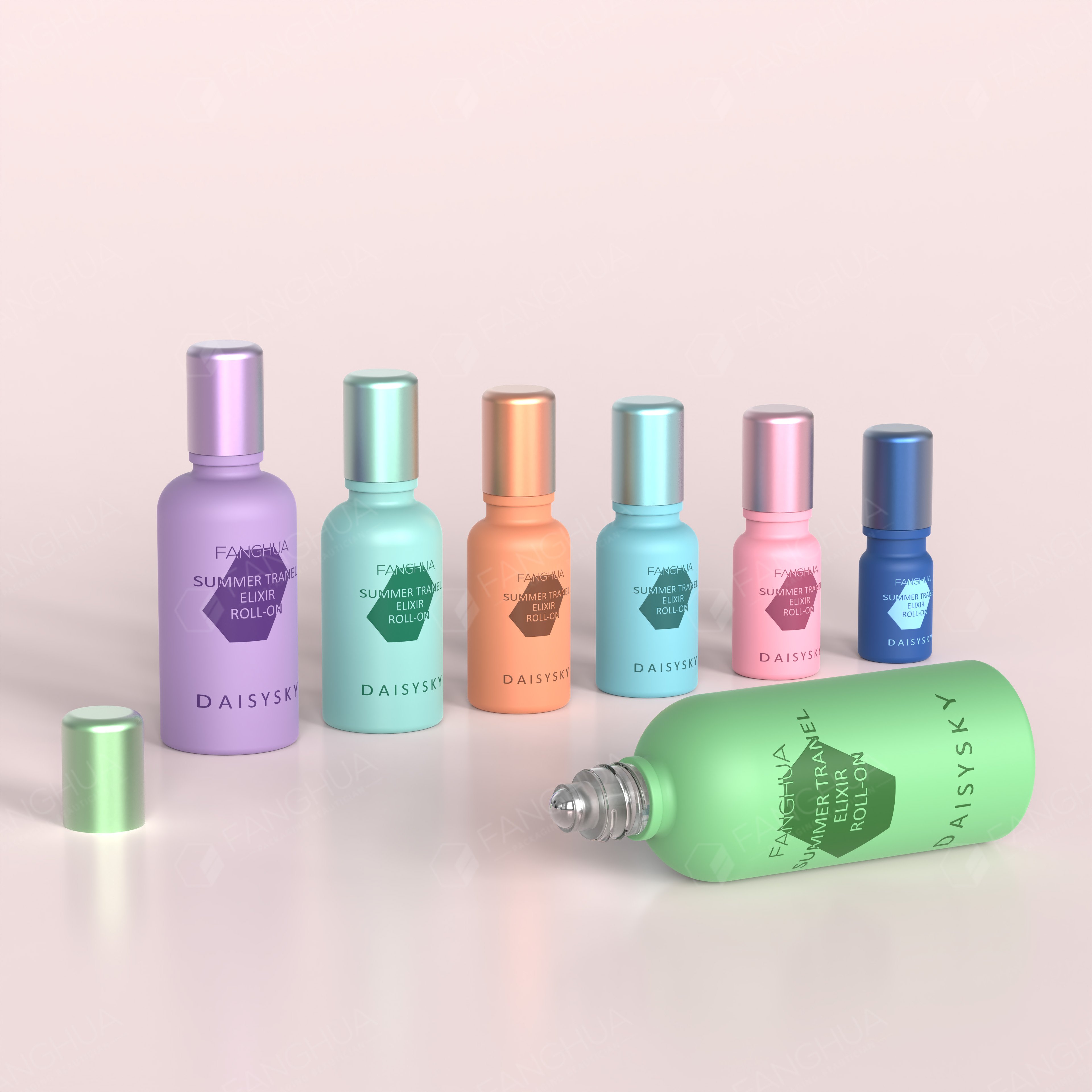 Candy Design Color Roll On Glass Bottle Skincare Packaging 5ml 10ml 15ml Empty Roller Bottles For Essential Oils