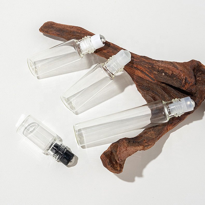 3ml 5ml 10ml Clear Roller Bottle Vials Collection Roll On Empty Glass Bottle For Essential Oils Refillable Roller Perfume Bottle
