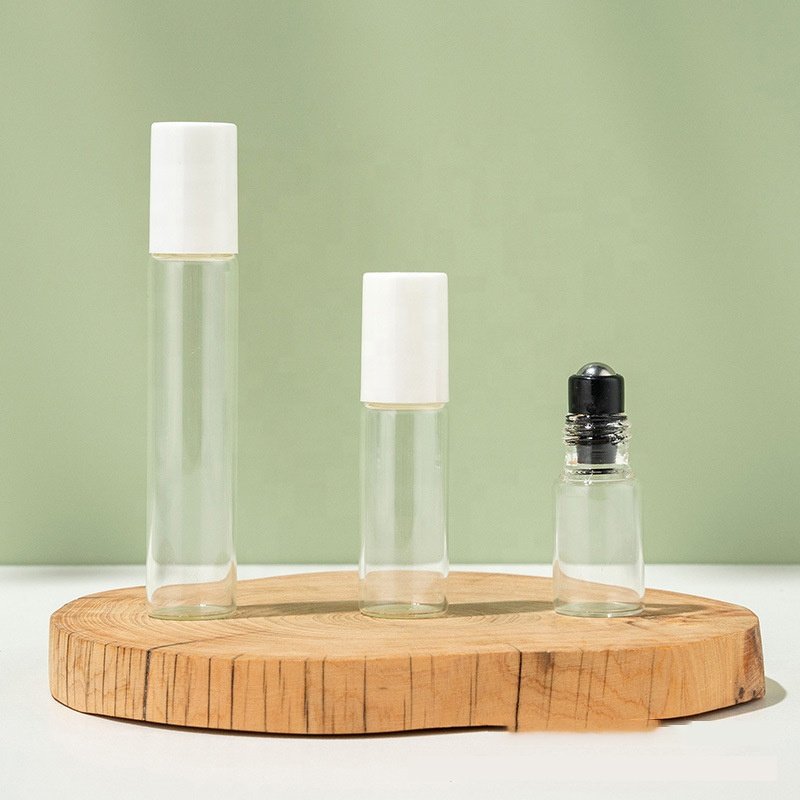 3ml 5ml 10ml Clear Roller Bottle Vials Collection Roll On Empty Glass Bottle For Essential Oils Refillable Roller Perfume Bottle