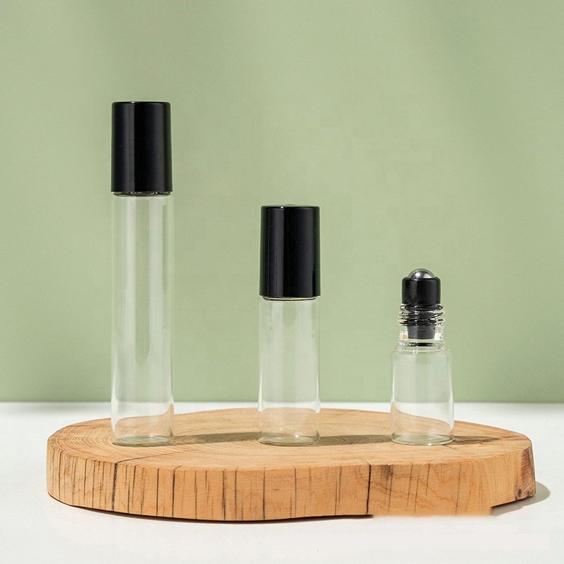 3ml 5ml 10ml Clear Roller Bottle Vials Collection Roll On Empty Glass Bottle For Essential Oils Refillable Roller Perfume Bottle