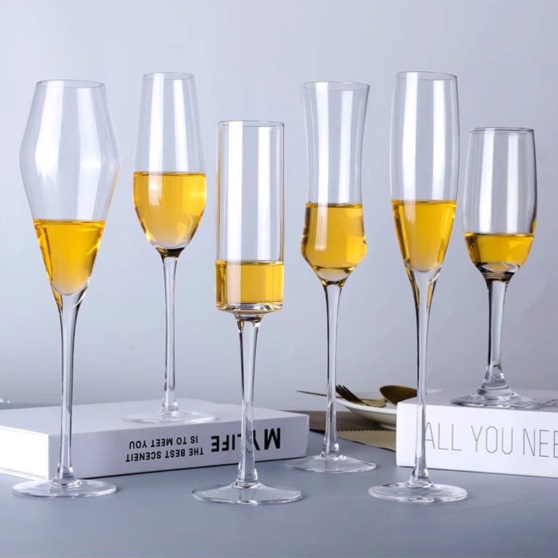 Customized logo personalized bottle long stem wine glasses flat goblet wine glass white set crystal Red wine glass cup
