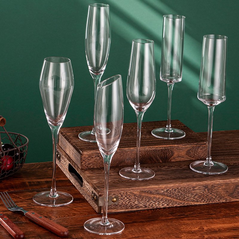 Customized logo personalized bottle long stem wine glasses flat goblet wine glass white set crystal Red wine glass cup