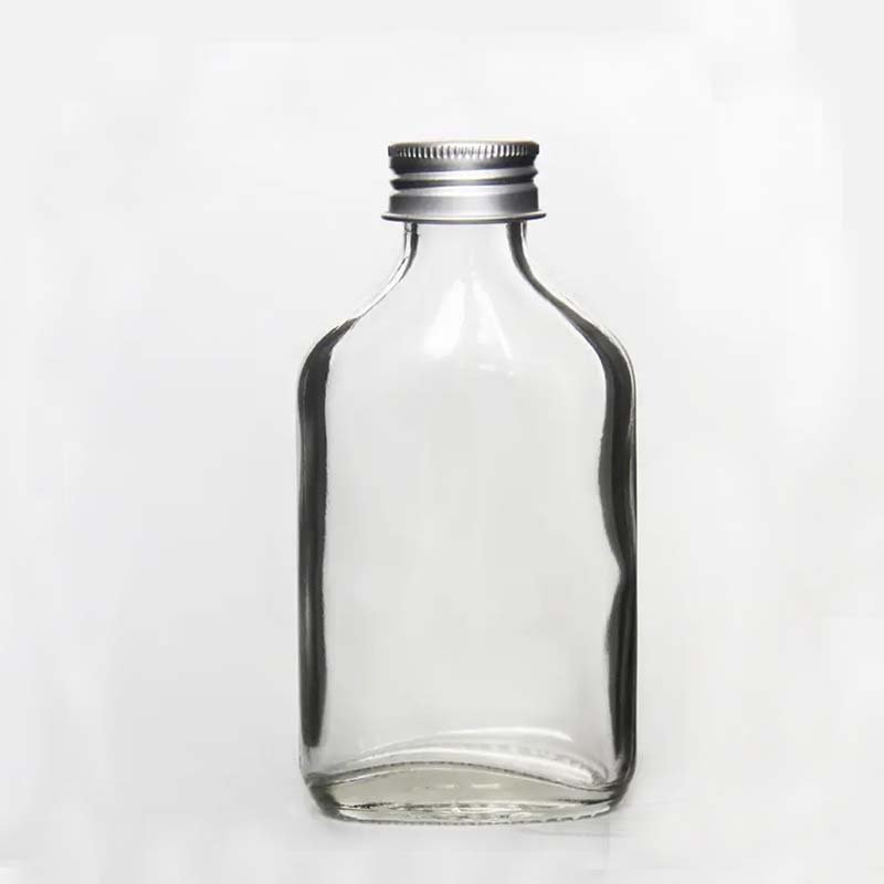 Wholesale Transparent Amber Glass Flasks Ice Coffee Milk Tea Juice Beverage Liquor Wine Glass Bottle Jar Cups Set