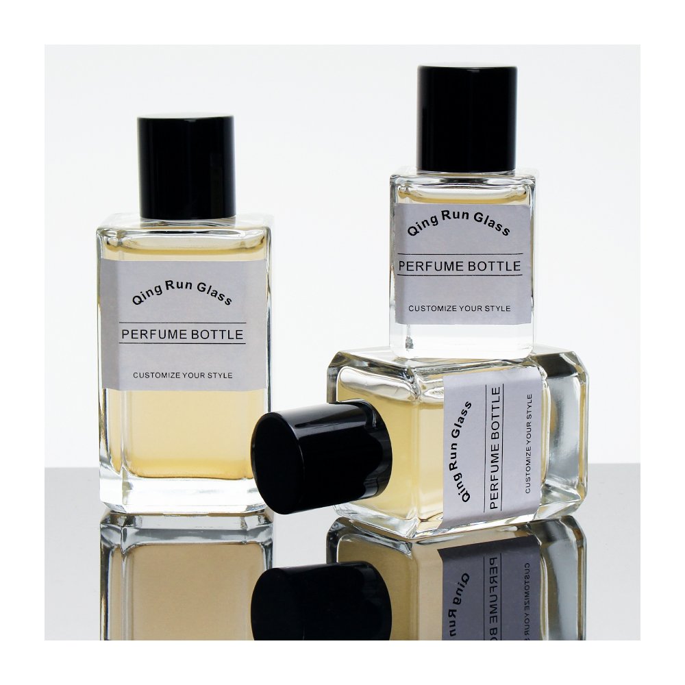Modern Custom Spray Refillable Luxury Glass Perfume Bottle 50ml Empty Fragrance Round Glass Bottles with Cap
