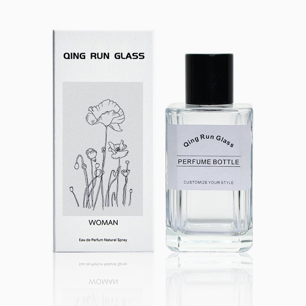 Modern Custom Spray Refillable Luxury Glass Perfume Bottle 50ml Empty Fragrance Round Glass Bottles with Cap