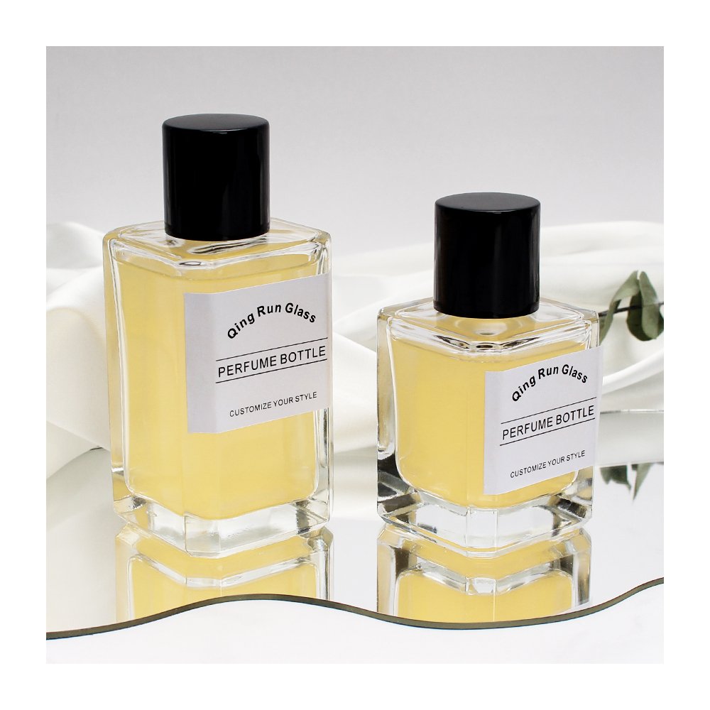 Modern Custom Spray Refillable Luxury Glass Perfume Bottle 50ml Empty Fragrance Round Glass Bottles with Cap