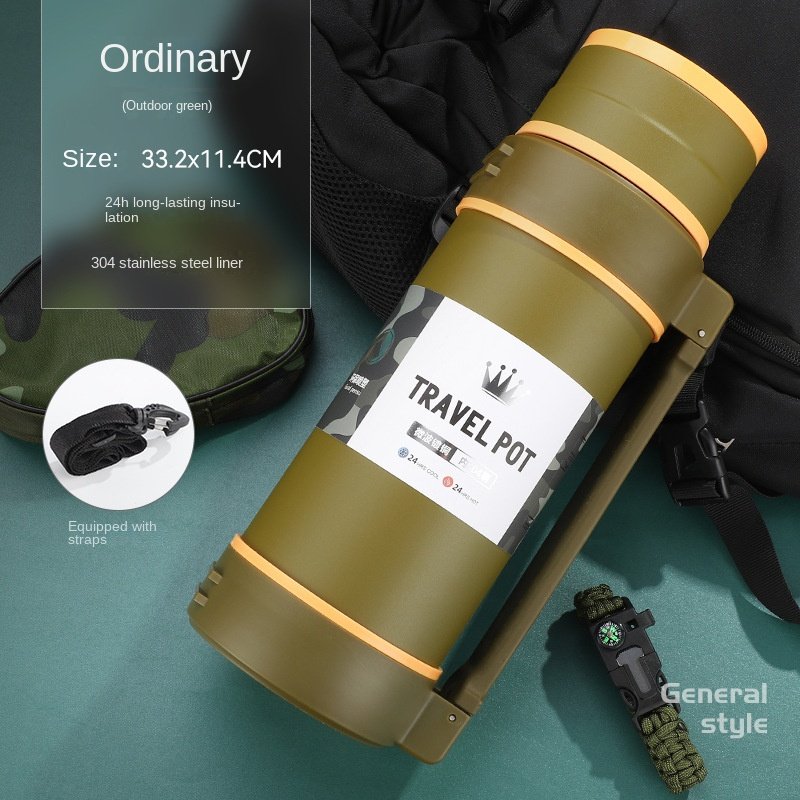 Custom Logo Classical 2L Double Wall Vacuum Insulated Thermos Flask Portable Large Travel Hike Water Bottle Cold Warm Water