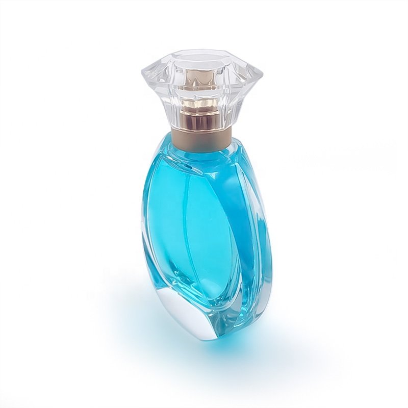 Wholesale Luxury Recyclable Custom Flat Round Shape Clear Empty Glass Perfume Spray Atomizer Bottle 50ml