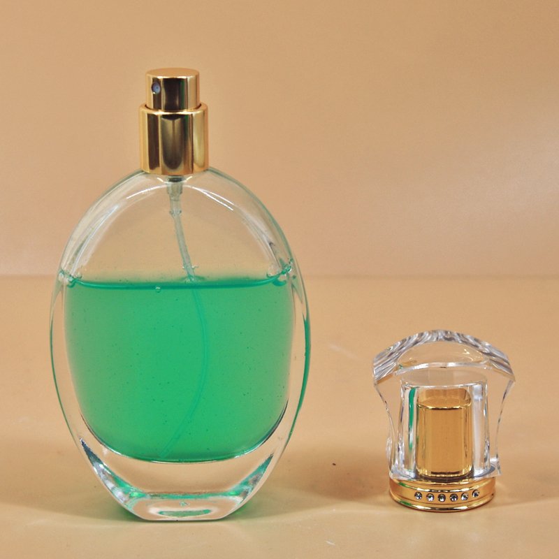 Wholesale 350ML Custom Spray Refillable Luxury Empty flat round Perfume Glass Bottle
