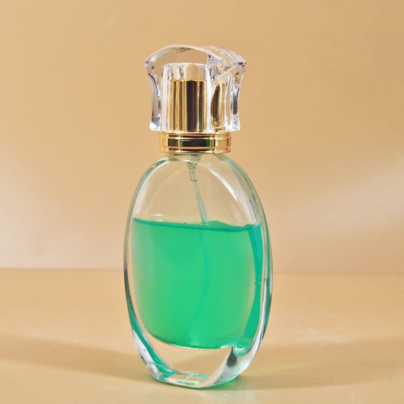 Wholesale 350ML Custom Spray Refillable Luxury Empty flat round Perfume Glass Bottle
