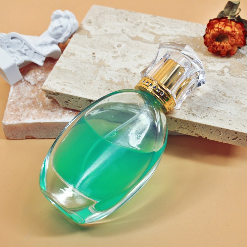 Wholesale 350ML Custom Spray Refillable Luxury Empty flat round Perfume Glass Bottle