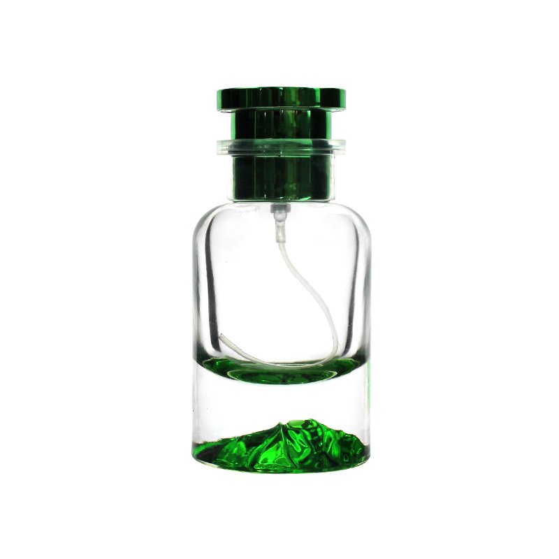 Empty custom logo glass perfume refillable bottle 30 ml 50 ml 100 ml round perfume bottle for men