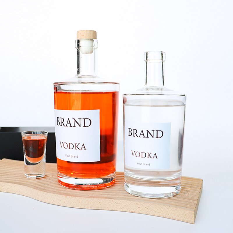 Custom Luxury Glass Wine Bottle 100ml 375ml 500ml 750ml Glass Rum Whiskey Liquor Gin Wine Spirit Vodka Bottle Container