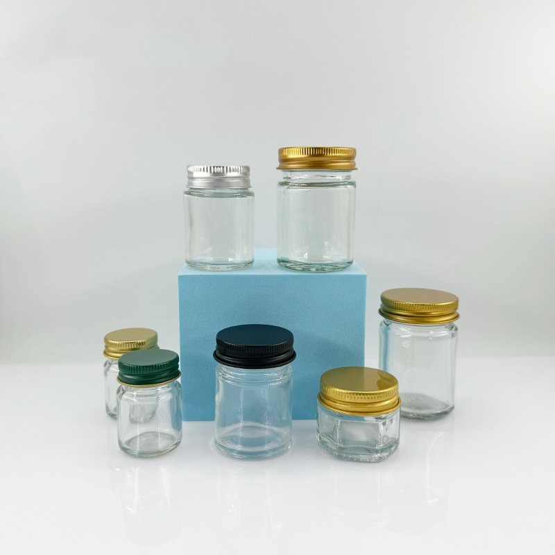 Hot Sale 15ml 30ml 50ml Refillable Clear Empty Screw Glass Bottle With Steel Lid