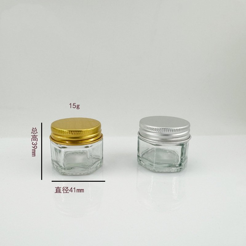 Hot Sale 15ml 30ml 50ml Refillable Clear Empty Screw Glass Bottle With Steel Lid