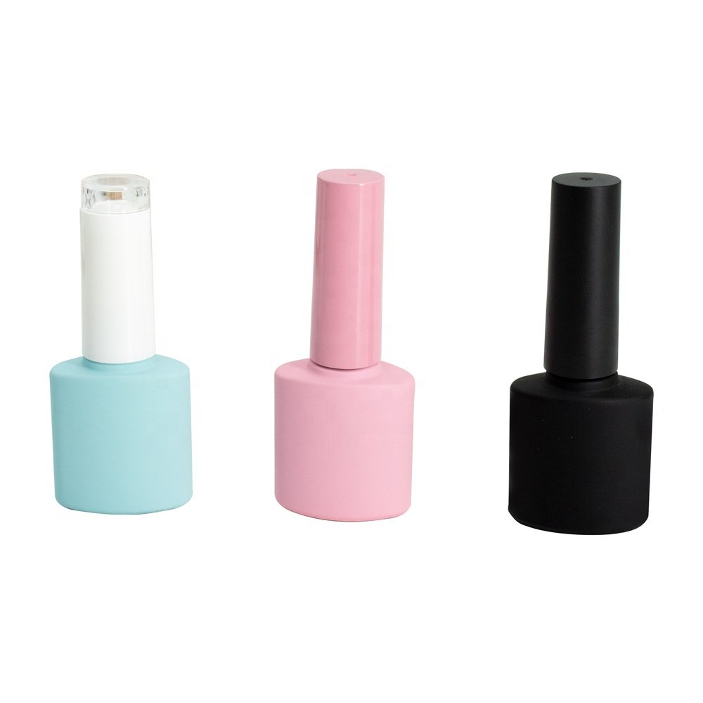 wholesale custom 5ml 8ml 15ml white empty glass bottle for uv gel nail polish with cap and brush nail polish bottle